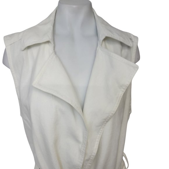 M | Wh | Linen X | Vest Top | Tie Waist | WHITE HOUSE BLACK MARKET - Picture 2 of 7